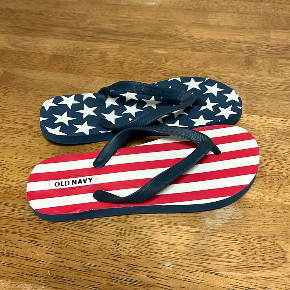 Patriotic Flip flops thongs slippers July Memorial Day veterans size 5/6